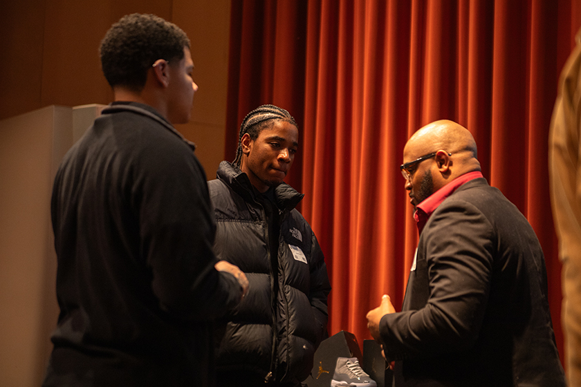 Students with panel members